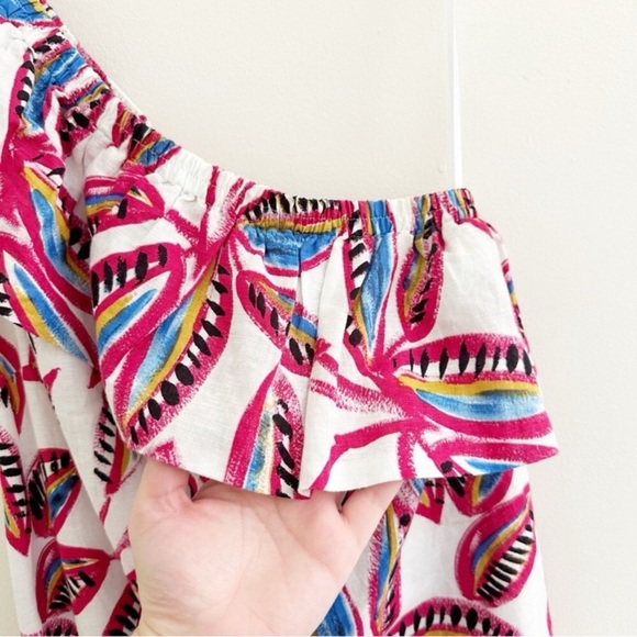 J. CREW One Shoulder Linen Blend Floral Print Dress - Picture 11 of 16